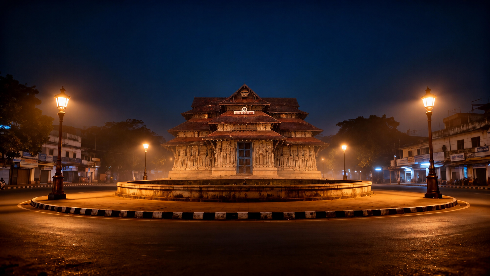 Night view of Thrissur Round